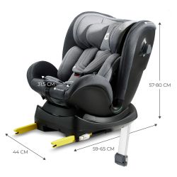 Kinderkraft XRIDER i-Size - GREY , Стол за кола за деца с височина от 40 до 125 см