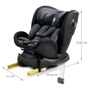 Kinderkraft XRIDER i-Size - BLACK , Стол за кола за деца с височина от 40 до 125 см