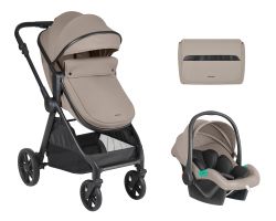 Комбинирана количка 3в1 с трансформиращ кош Eloe , Dark Beige 2027