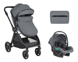 Комбинирана количка 3в1 с трансформиращ кош Eloe , Dark Grey 2027