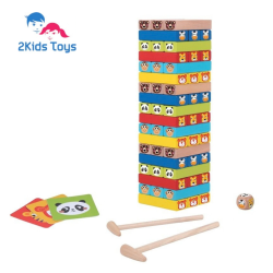 2Kids Toys Дървена настолна игра Дженга с животни