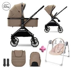 Комбинирана количка 2в1 с реверсивна дръжка REYA , BROWN + ПОДАРЪК Люлка Portofino