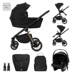 Детска количка 3в1 с кош за новородено BIANCA , BLACK