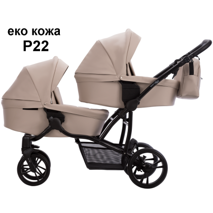 Бебешка количка за близнаци 2в1, Bebetto 42 , P 22 Еко кожа