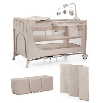Kinderkraft JOY FULL 2 бебешка кошара с аксесоари BEIGE