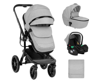  Комбинирана количка 3в1 с кош за новородено Irene Light Grey 2025