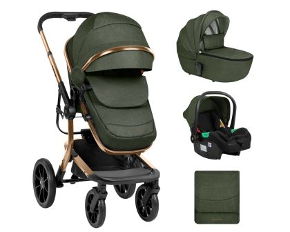  Комбинирана количка 3в1 с кош за новородено Irene Army Green 2025