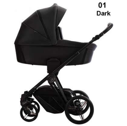 BEBETTO - MONTI PRO Dark 01 еко кожа , Бебешка количка 2 в 1