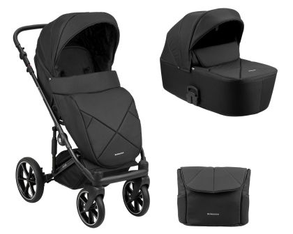 Комбинирана количка 2в1 с твърд кош Amani Black