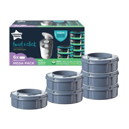 Tommee Tippee Комплект 6 бр. резервни касети за хигиенен кош Twist&Click