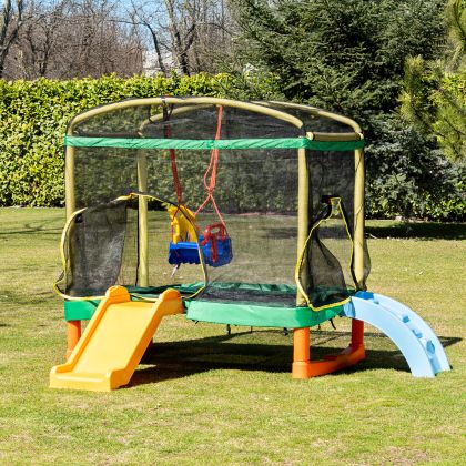 ГОЛЯМ БАТУТ PLAYGROUND 200 см. + Пъзалка , ЗЕЛЕН