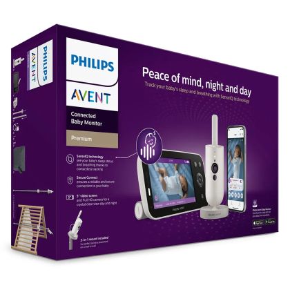 Philips AVENT - Дигитален видеофон - Premium Connected SCD971/26 с технология Sense IQ и възможност за връзка през интернет