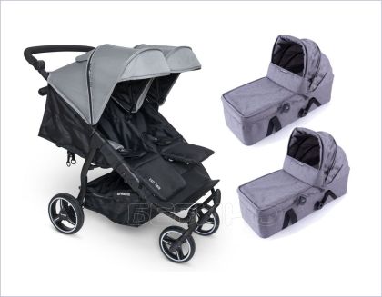 BABY MONSTERS количка за близнаци - EASY TWIN 3S + КОШОВЕ за НОВОРОДЕНО