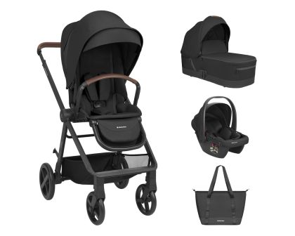 Комбинирана количка 3в1 с кош за новородено Mia , Black