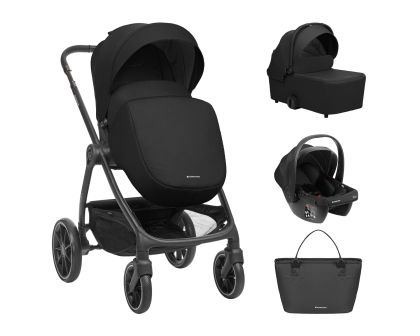  Комбинирана количка 3в1 с кош за новородено - Modena , Black 