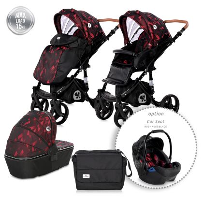 ДЕТ. КОЛИЧКА RIMINI CLASSIC +ЧАНТА , RUBY RED & BLACK