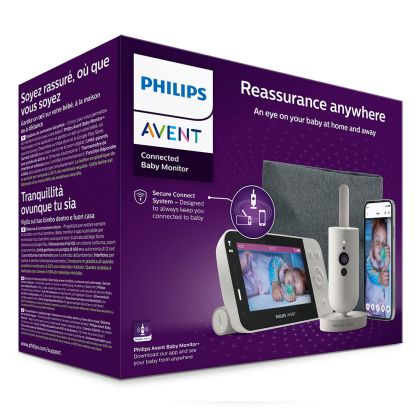 Philips Avent - Дигитален видеомонитор SCD953/26 с Full HD камера с нощно виждане, 120° широкоъгълен обектив, 4,3 инча цветен LCD екран, връзка с мобилно приложение