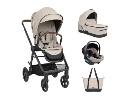 Комбинирана количка 3в1 с кош за новородено Mia , Beige 2026