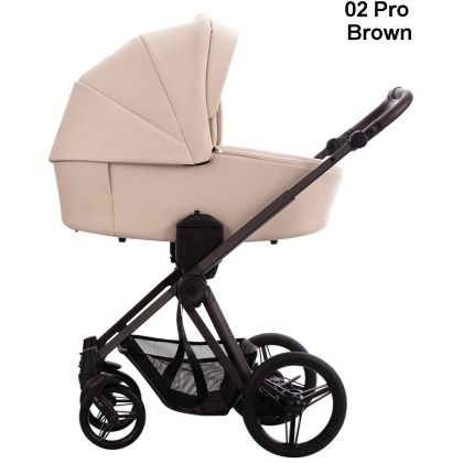 Bebetto Nuvio Pro - еко кожа , 02 BROWN ,комбинирана бебешка количка 2 в 1