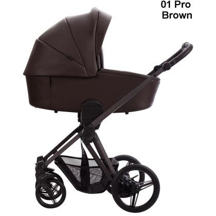 Bebetto Nuvio Pro - еко кожа , 01 BROWN ,комбинирана бебешка количка 2 в 1