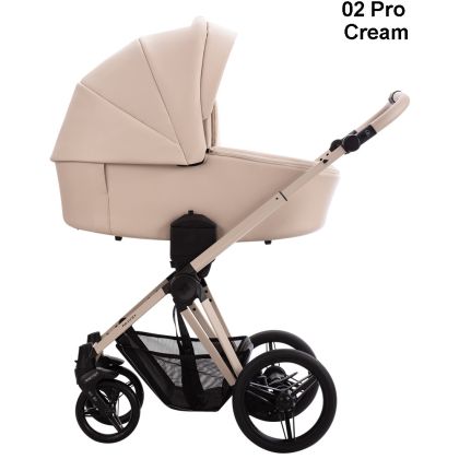Bebetto Nuvio Pro - еко кожа , 02 CREAM ,комбинирана бебешка количка 2 в 1