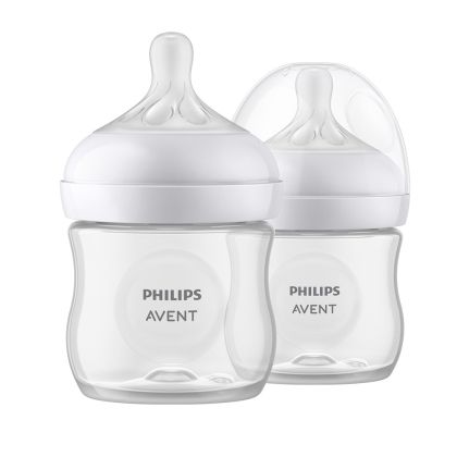 Philips AVENT SCY900/02 - Комплект от 2 бр. шишета за хранене Natural Response 125 мл с биберон без протичане Natural Response Поток 2, 0м+