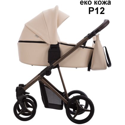 BEBETTO - Flavio Choco P012 еко кожа - Бебешка количка 2 в 1