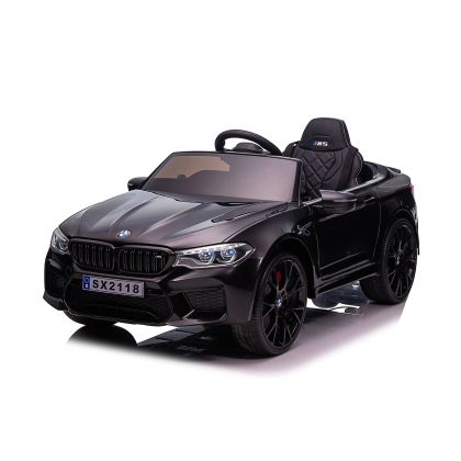 Eл. кола BMW M5, EVA гуми, кожена седалка , ЧЕРНА