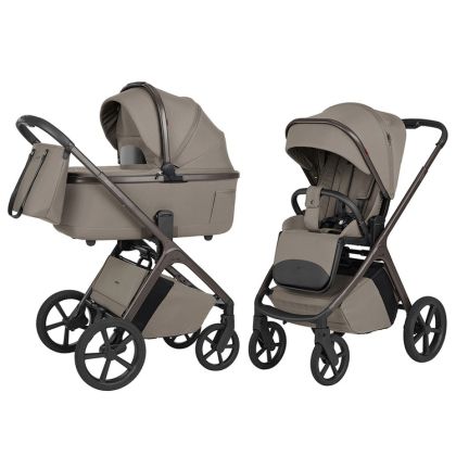 CARRELLO VECTOR CRL - Бебешка количка 2в1 със сгъваем кош за новородено , Flannel Beige