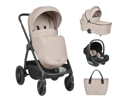  Комбинирана количка 3в1 с кош за новородено - Modena ,Beige 2027