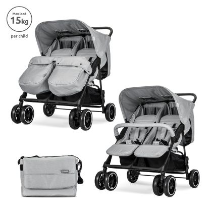 Детска количка за близнаци TWIN GREY + ЧАНТА