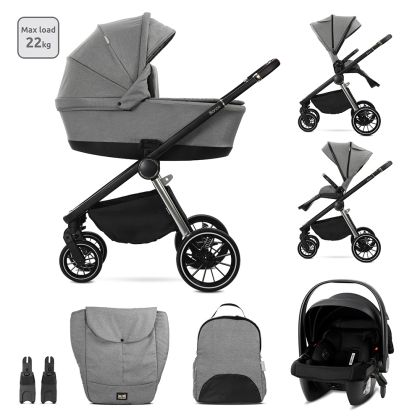 Детска количка 3в1 с кош за новородено BIANCA , GREY