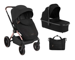 Комбинирана количка 2в1 с кош за новородено Kara  Black