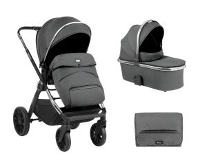 Комбинирана количка 2в1 с кош за новородено Tiffany Dark Grey