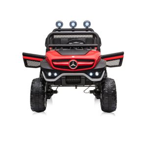 Eл. джип MERCEDES UNIMOG , кожена седалка , ЧЕРВЕН