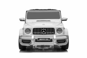 Eл. джип за две деца - MERCEDES G63 AMG  , кожени седалки , БЯЛ