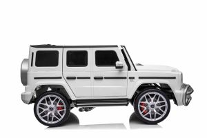 Eл. джип за две деца - MERCEDES G63 AMG  , кожени седалки , БЯЛ