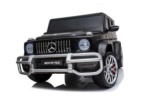 Eл. джип за Две деца - MERCEDES G63 AMG  , кожени седалки , ЧЕРЕН