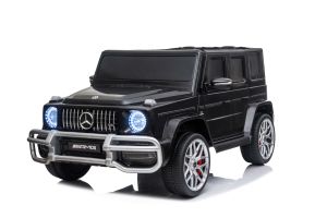 Eл. джип за Две деца - MERCEDES G63 AMG  , кожени седалки , ЧЕРЕН