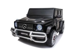 Eл. джип за Две деца - MERCEDES G63 AMG  , кожени седалки , ЧЕРЕН