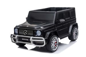 Eл. джип за Две деца - MERCEDES G63 AMG  , кожени седалки , ЧЕРЕН