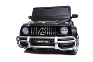 Eл. джип за Две деца - MERCEDES G63 AMG  , кожени седалки , ЧЕРЕН