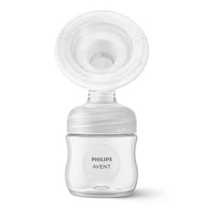 Philips AVENT Единична електрическа помпа Natural Motion Advanced с 1 бр. полипропиленово шише от 125 мл с биберон Natural Response 0м+, 5 бр. торбички за кърма и 4 бр. подплънки