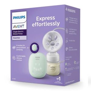 Единична електрическа помпа за изцеждане на кърма Philips AVENT Essential SCF323/11, с мек силиконов уплътнител с унифициран размер