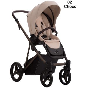 BEBETTO - PELPASSO PRO еко кожа , 02 Choco - Бебешка количка 2 в 1