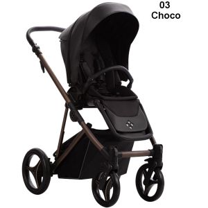 BEBETTO - PELPASSO PRO еко кожа , 03 Choco - Бебешка количка 2 в 1