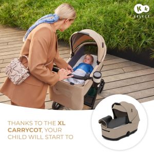 Kinderkraft YOXI бебешка количка 3в1 SAND BEIGE