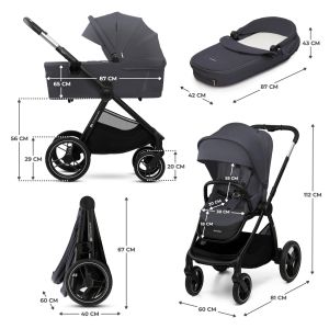 KinderKraft бебешка количка 2в1 NEA 2.0 DEEP GREY