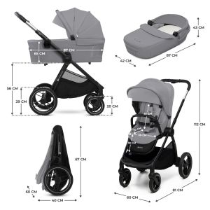 KinderKraft бебешка количка 2в1 NEA 2.0 PLATINIUM GREY