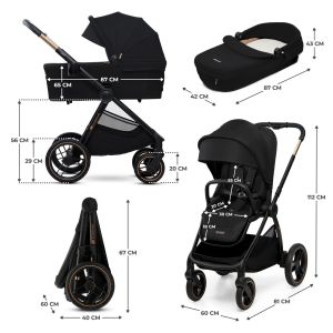 KinderKraft бебешка количка 2в1 NEA 2.0 MIDNIGHT BLACK